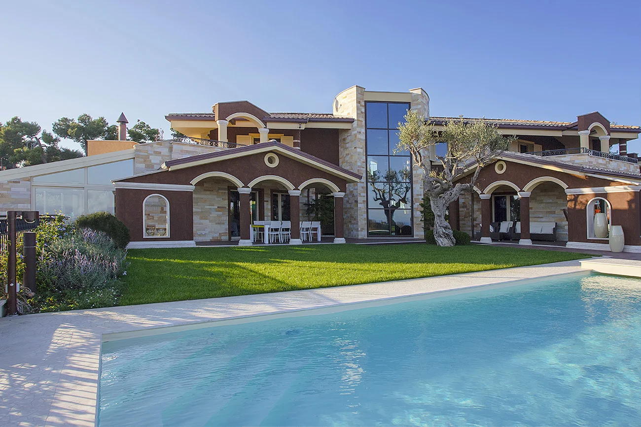 Villa vista mare bioedilizia provincia Macerata facciata